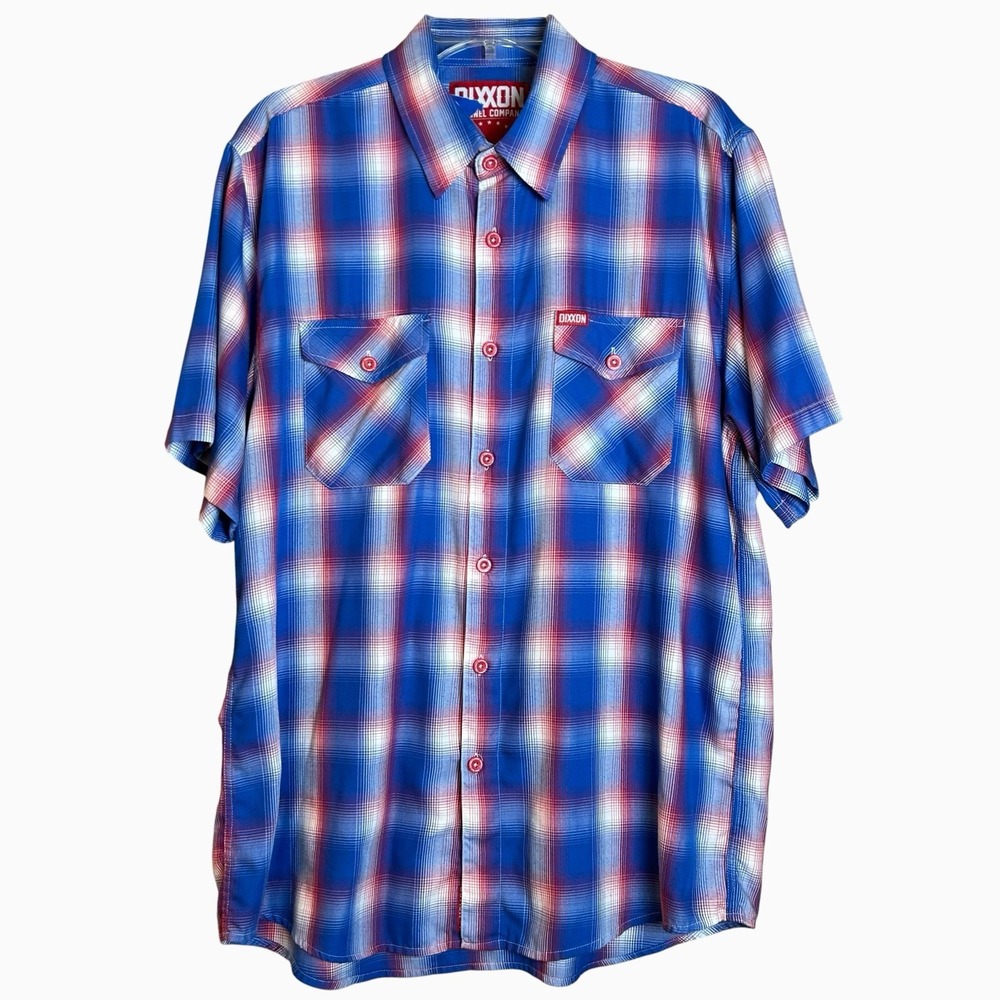Dixxon Flannel Co Men Blue Plaid Bamboo The Glory USA Casual Shirt Size Large